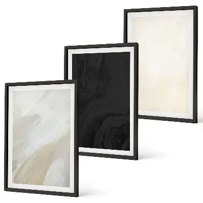 Conjunto de 3 quadros com moldura arte minimalista com estruturas de sombreamento