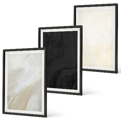 Conjunto de 3 quadros com moldura Estruturas sombreiam o minimalismo