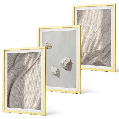 Composição de quadros moderna com detalhes de estrutura em estilo boho