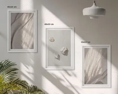 Composição de quadros moderna com detalhes de estrutura em estilo boho