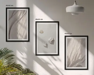 Composição de quadros moderna com detalhes de estrutura em estilo boho