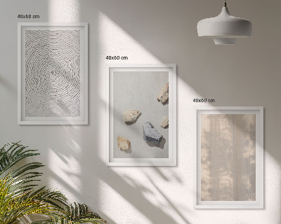 Conjunto de 3 quadros com moldura Estruturas de texturas naturais boho