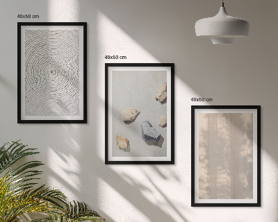 Conjunto de 3 quadros com moldura Estruturas de texturas naturais boho