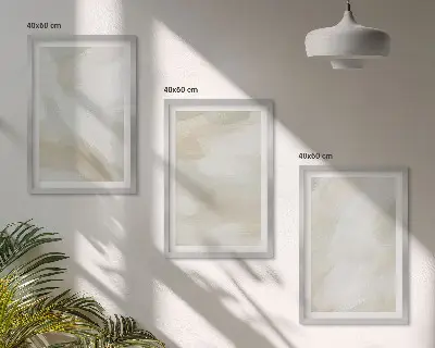 Conjunto de quadros para sala de estar com estética minimalista em textura de tinta