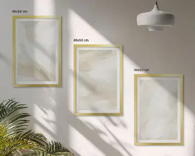 Conjunto de quadros para sala de estar com estética minimalista em textura de tinta