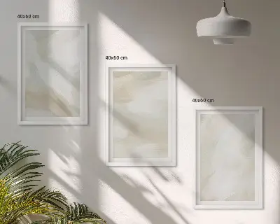 Conjunto de quadros para sala de estar com estética minimalista em textura de tinta