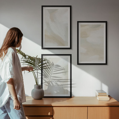 Conjunto de quadros para sala de estar minimalismo na textura da tinta