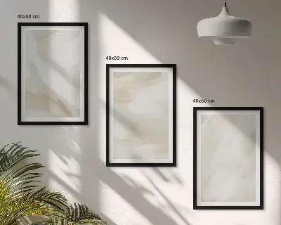 Conjunto de quadros para sala de estar com estética minimalista em textura de tinta