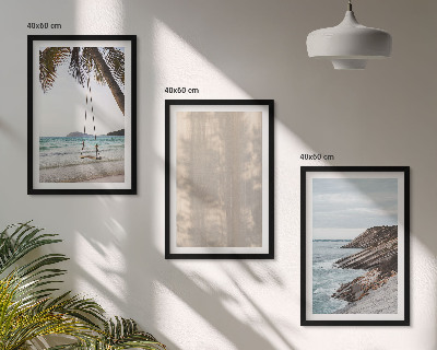 Conjunto de 3 quadros com moldura Vistas da praia com areia no verão