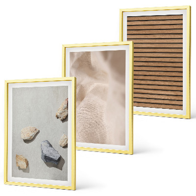 Composição de quadros moderna Texturas de pedra, madeira e tecido
