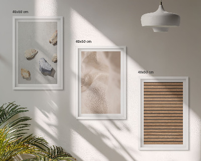 Composição de quadros moderna Texturas de pedra, madeira e tecido