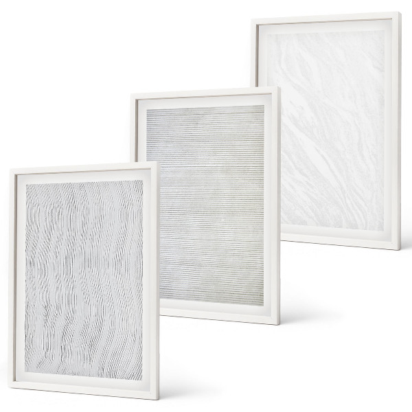 Conjunto de 3 quadros com moldura estruturas de padrão de areia brilhante