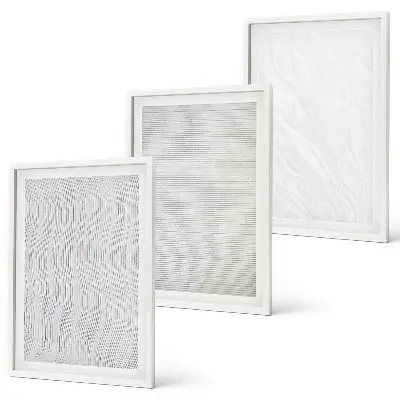 Conjunto de 3 quadros com moldura com estampas de padrões de areia brilhante