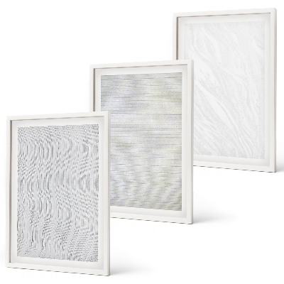 Conjunto de 3 quadros com moldura estruturas de padrão de areia brilhante
