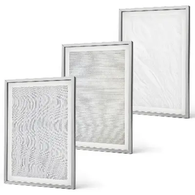 Conjunto de 3 quadros com moldura com estampas de padrões de areia brilhante