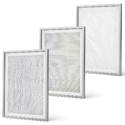 Conjunto de 3 quadros com moldura estruturas de padrão de areia brilhante