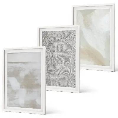 Conjunto de 3 quadros com moldura de design moderno abstrato