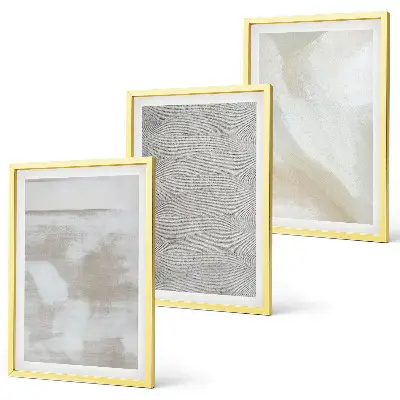 Conjunto de 3 quadros com moldura de design moderno abstrato