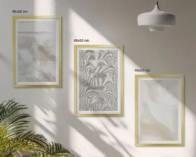 Conjunto de 3 quadros com moldura de design moderno abstrato