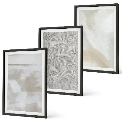 Conjunto de 3 quadros com moldura de design moderno abstrato