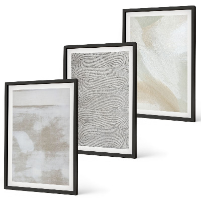 Conjunto de 3 quadros com moldura Design moderno abstrato