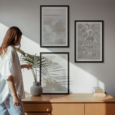 Conjunto de 3 quadros com moldura Design moderno abstrato