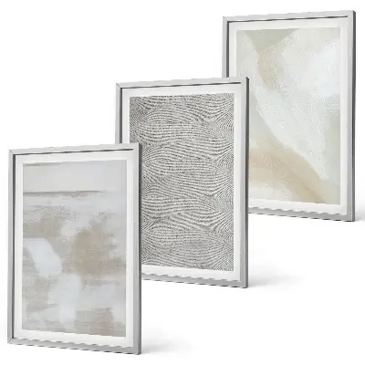 Conjunto de 3 quadros com moldura de design moderno abstrato