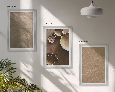 Conjunto de quadros decorativos modernos com estruturas minimalistas em pedra