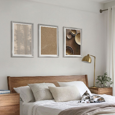 Conjunto de 3 quadros com moldura Estruturas de textura minimalistas