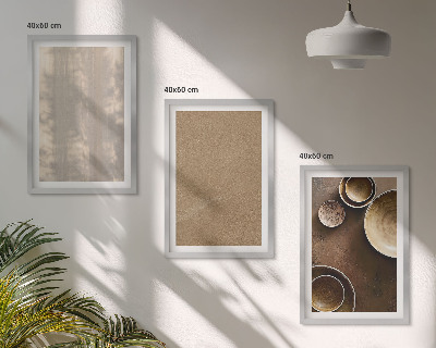 Conjunto de 3 quadros com moldura Estruturas de textura minimalistas