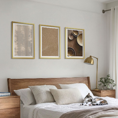 Conjunto de 3 quadros com moldura Estruturas de textura minimalistas