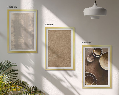 Conjunto de 3 quadros com moldura Estruturas de textura minimalistas