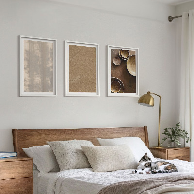 Conjunto de 3 quadros com moldura Estruturas de textura minimalistas
