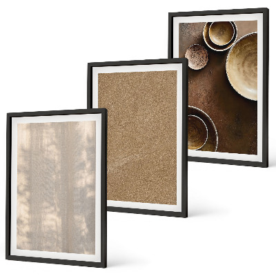 Conjunto de 3 quadros com moldura Estruturas de textura minimalistas