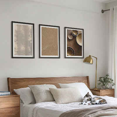 Conjunto de 3 quadros com moldura Estruturas de textura minimalistas