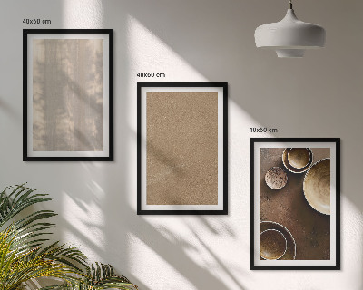 Conjunto de 3 quadros com moldura Estruturas de textura minimalistas