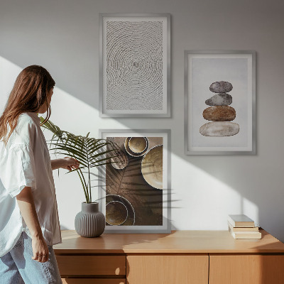 Conjunto de quadros para sala de estar Texturas na arte moderna
