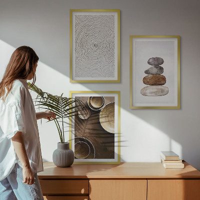 Conjunto de quadros para sala de estar Texturas na arte moderna