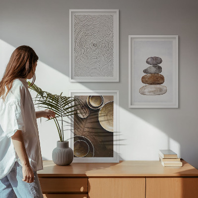Conjunto de quadros para sala de estar Texturas na arte moderna