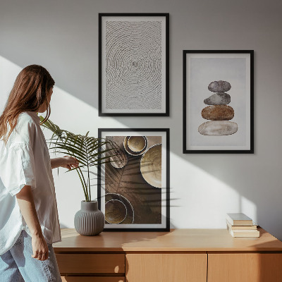 Conjunto de quadros para sala de estar Texturas na arte moderna