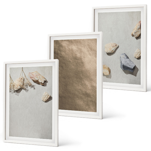 Composição de quadros moderna estruturas naturais da praia de pedras