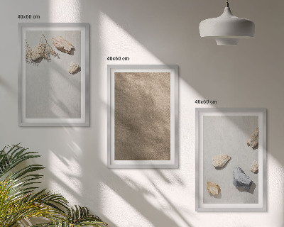 Composição de quadros moderna estruturas naturais da praia de pedras
