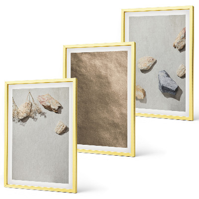 Composição de quadros moderna estruturas naturais da praia de pedras