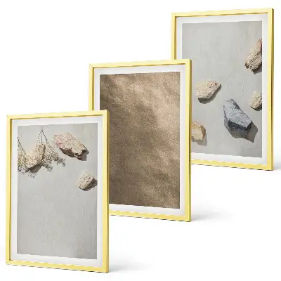 Jogo de quadros decorativos modernos estruturas naturais de praia de pedras