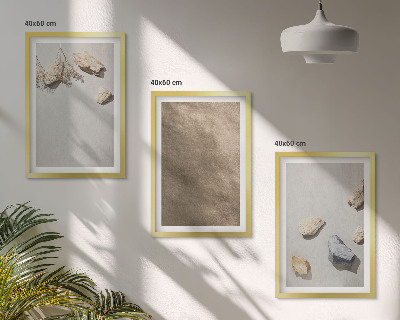 Composição de quadros moderna estruturas naturais da praia de pedras