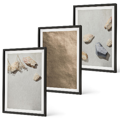 Composição de quadros moderna estruturas naturais da praia de pedras