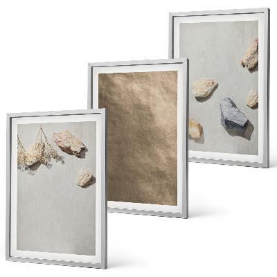 Composição de quadros moderna estruturas naturais da praia de pedras