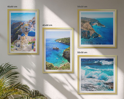 Composição de quadros Vistas gregas de Santorini Oia