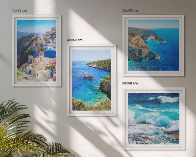 Composição de quadros Vistas gregas de Santorini Oia
