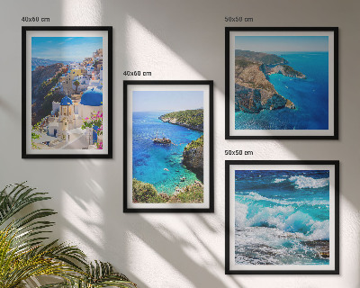 Composição de quadros Vistas gregas de Santorini Oia